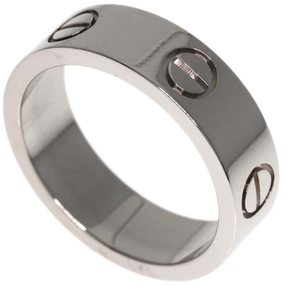 CARTIER 18k Silver Love Ring #52